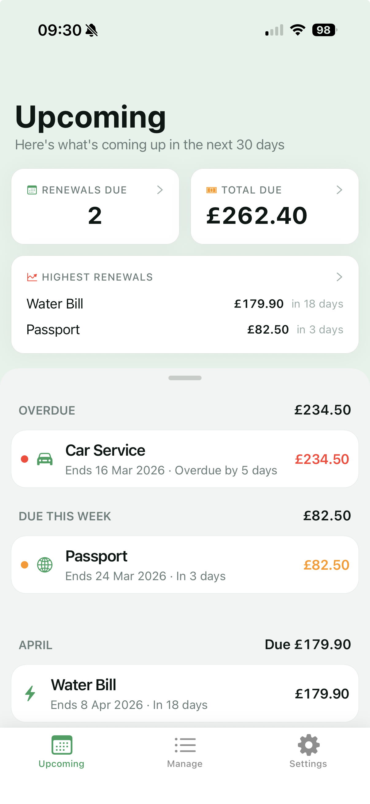 All Renewals - upcoming renewals